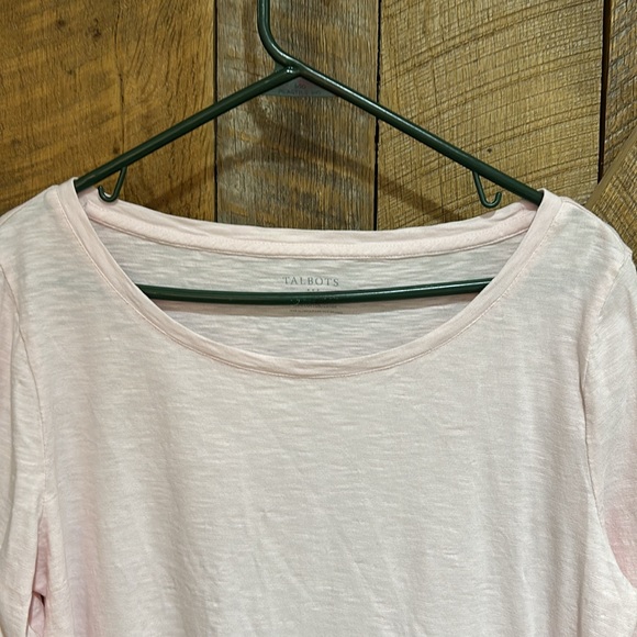 Talbots 100% cotton 3/4 pink eyelet lace sleeve - Picture 4 of 5